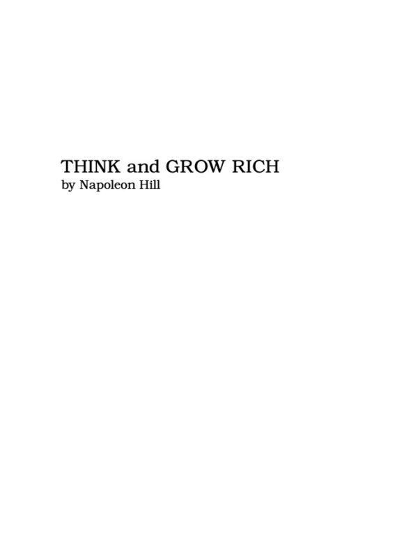 Think and Grow Rich by Napoleon Hill (Free PDF)